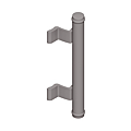 POIGNEE BATON Ø35MM DIVA XI EN HT 350 MM LAQUE GRIS ALU RAL 9006 MAT EA 200 MM