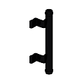 POIGNEE BATON Ø35MM DIVA XI EN HT 350 MM LAQUE NOIR RAL 9005 EA 200 MM