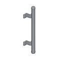 POIGNEE BATON Ø35MM DIVA XI EN HT 500 MM LAQUE GRIS ALU RAL 9006 MAT EA 300 MM