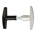 Poignée double carré 9 mm en aluminium anodisé argent côté extérieur et noir côté intérieur