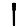 POIGNEE OB RHODES COSMOS NOIR ROSACE OVALE CARRE 7X35 MM