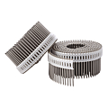 Clous rouleau en bande plastique inox A2 crantés tête empreinte T15