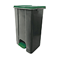 POUBELLE A PEDALE 80 LITRES GRIS/VERT 70% DE PLASTIQUE RECYCLE 480X390X750MM