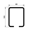 RAIL 80X100X5 MM  LONGUEUR DE 6 METRES PR PORTAIL COULISSANT