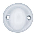 ROSACE PORCELAINE BLANCHE Ø 46 MM AV BOUTON COND. LAITON