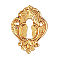 Rosace style Louis XV. Trou de clé L, 37 x 50 mm