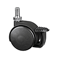 ROULETTE JUMELE NOIR MAT TIGE FILETEE Ø 40 MM AVEC FREIN -CH.30 KG