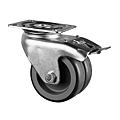 ROULETTE JUMELEES A PLATINE AVEC FREIN Ø 50 MM CHARGE 45 KG