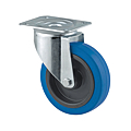 ROULETTE MANUT BLEU A PLATINE PIVOTANTE SANS FREIN Ø 100 MM -CH.160 KG