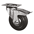 ROULETTE MECANIC PIVOTANTE A BLOCAGE Ø 80 CAOUTCHOUC CHARGE 75 KG