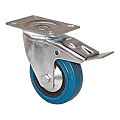 ROULETTE MECANIC RESILEX BLEU MANULASTIC PIVOTANTE SUR PLATINE DIAM 80 AVEC FREI