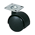 Roulette Twiny noir mat Ø 50 mm, charge 40 kg, haut. 65 mm, sans frein, platine 35 x 35 mm