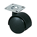 ROULETTE TWINY NOIR MAT PLATINE Ø 50 MM CHARGE 40 KG