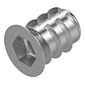 SACHET DE 100 INSERTS EN ZAMAK 6 PANS CREUX FILET M8 Ø DE PERÇAGE 10 MM LG.13