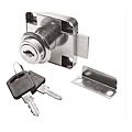 SERRURE DE MEUBLECARREE 40X40 - 2 CLES PERCAGE 19MM X LG 22MM