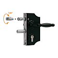 SERRURE LAKY40F2 NOIR 9005 PR TUBE 40X40 PENE REGLABLE 10MM AV. CYL. ET BEQUILLE
