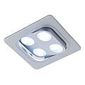 Spot Java square 4 LEDs orientable de haute puissance. Matière aluminium et plastique