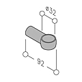 Support inox 316 droit <b>réglable</b> pour tube Ø 32 mm