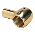 Support traversant rond laiton poli pour tube Ø 20