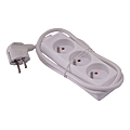 Triplette droite blanche avec terre 16 A 3500 W en 230 V