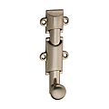 Verrou à plaquer à coulisse acier nickelé, longueur 100 mm, pêne ½ rond diamètre 24 mm