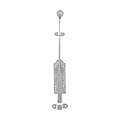VERROU MIDI TIGE RONDE BRUTS AV.GACHE EN 40 CM PLATINE DE 45MM PENE DE 18 MM