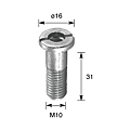 VIS CREUSE M10X30MM POUR PIED DE CUISINE PLASTIQUE NOIR - ZAMACK