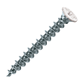 Vis PVC tête fraisée Phillips acier laqué blanc photo du produit