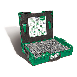 visuel1 Coffret 2445 vis à bois tête fraisée Torx acier zingué blanc