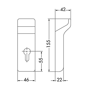 visuel2 Module extérieur poignée de tirage fixe et trou de cylindre