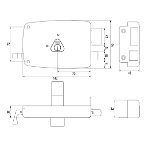 visuel2 Serrure à bouton en applique monopoint 601110-02