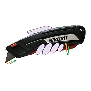 visuel2 Cutter de sécurité auto-rétractable à gâchette Sekurit