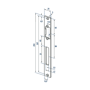 visuel2 Têtière plate Profix 2 n°691 pour gâche électrique