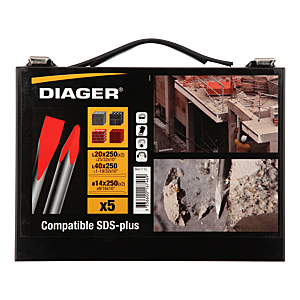 visuel2 Coffret 5 burins plats et pointus SDS +