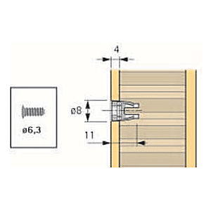 visuel2 Manchon pour alvéolaire de couche épaisseur 4mm Ø de perçage 8 mm
