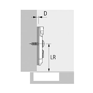 visuel2 Embase de charnière cruciforme avec vis bois pour panneaux