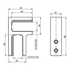 visuel2 Pince de liaison d'angle 90° verre/verre
