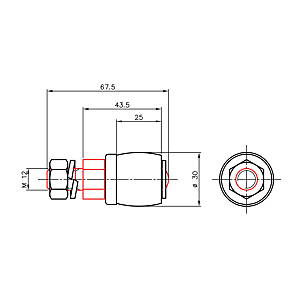 visuel2 Guide de porte à olive sur tige filetée