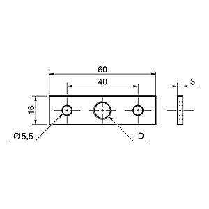 visuel2 Plaque de fixation avec taraudage M8