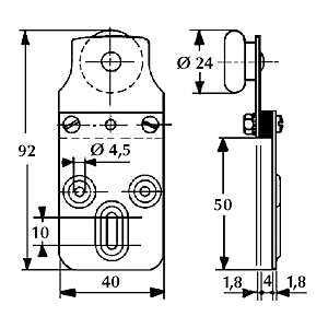 visuel3 Monture tube simple fixation sur chant