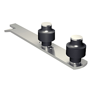 visuel1 Guide de porte à double olive sur platine