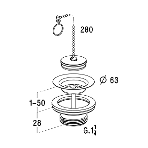 visuel9 Bonde de lavabo avec chainette
