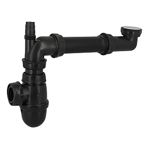 visuel1 Siphon gain de place noir universel lavabo/évier