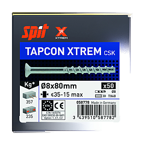 visuel1 Vis béton tête fraisée acier zingué TAPCON XTREM CSK