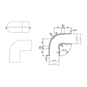 visuel2 Raccord coudé 90° arrondi H160