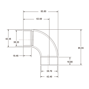 visuel2 Coude arrondi 90° mâle/femelle n°165