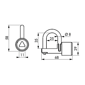 visuel2 Cadenas d'artillerie à clé triangle 01139