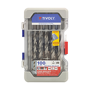 visuel1 Coffret 100 forets HSS taillés meulés pointe en croix à métaux cylindrique
