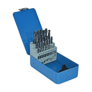 visuel1 Coffret 25 forets HSS laminés pointe en croix à métaux cylindrique 1/2