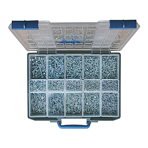 visuel2 Coffret 2345 vis autoperceuses acier zingué blanc